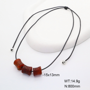 6N3001673bvpl-908  Agate  Stainless Steel Necklace