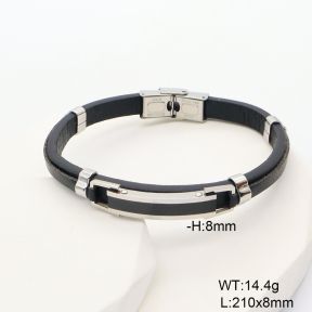 6BA000526vhkb-767  Microfiber Imitation Leather  Stainless Steel Bangle