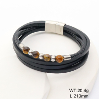 6BA000544vhnv-767  Microfiber Imitation Leather  Stainless Steel Bangle