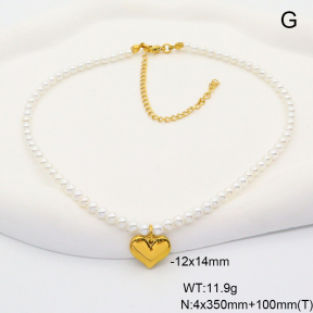 6N3001705vhnl-908  Shell Beads  Stainless Steel Necklace