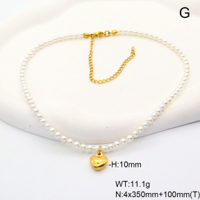 6N3001711vhnv-908  Shell Beads  Stainless Steel Necklace