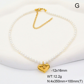 6N3001713vhnl-908  Shell Beads  Stainless Steel Necklace