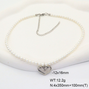 6N3001714vhmv-908  Shell Beads  Stainless Steel Necklace