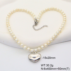 6N3001716vhnv-908  Shell Beads  Stainless Steel Necklace