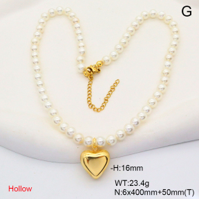 6N3001717vhpl-908  Shell Beads  Stainless Steel Necklace