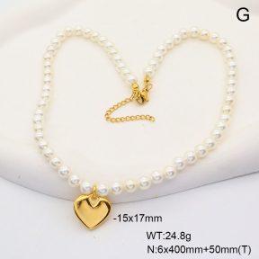 6N3001719vhol-908  Shell Beads  Stainless Steel Necklace