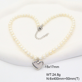 6N3001720vhnv-908  Shell Beads  Stainless Steel Necklace