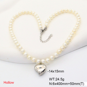 6N3001722vhov-908  Shell Beads  Stainless Steel Necklace