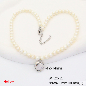 6N3001728vhnl-908  Shell Beads  Stainless Steel Necklace