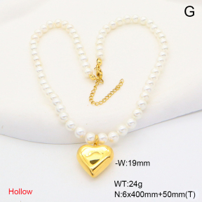 6N3001729vivl-908  Shell Beads  Stainless Steel Necklace