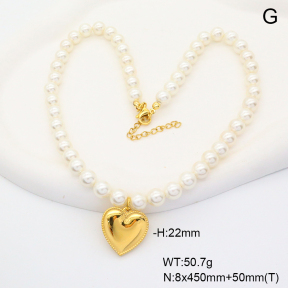 6N3001731aivb-908  Shell Beads  Stainless Steel Necklace