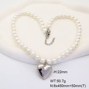 6N3001732vhol-908  Shell Beads  Stainless Steel Necklace