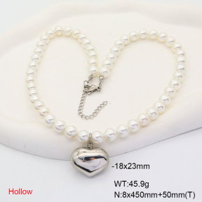 6N3001736aivb-908  Shell Beads  Stainless Steel Necklace