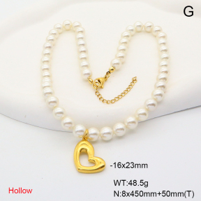 6N3001737vhpl-908  Shell Beads  Stainless Steel Necklace