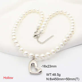 6N3001738vhov-908  Shell Beads  Stainless Steel Necklace