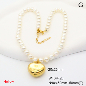 6N3001739bihl-908  Shell Beads  Stainless Steel Necklace