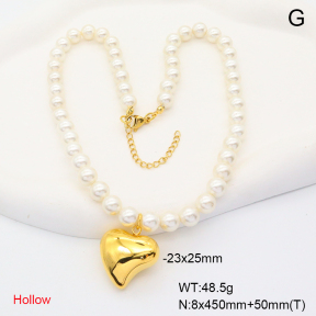 6N3001741bihl-908  Shell Beads  Stainless Steel Necklace