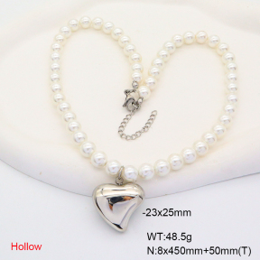 6N3001742aivb-908  Shell Beads  Stainless Steel Necklace