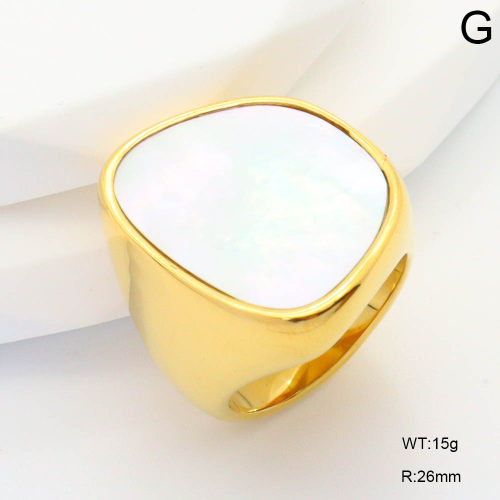 GER001059bhia-066  6-8#  Shell,Handmade Polished  Stainless Steel Ring