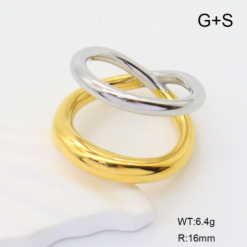 GER001200vhha-066  6-8#  Handmade Polished  Stainless Steel Ring