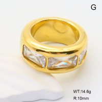 GER001216bhia-066  6-8#  Zircon,Handmade Polished  Stainless Steel Ring