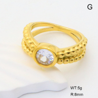 GER001217vhha-066  6-8#  Zircon,Handmade Polished  Stainless Steel Ring