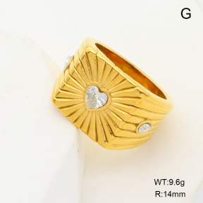 GER001228bhia-066  6-8#  Zircon & Czech Stones,Handmade Polished  Stainless Steel Ring