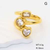 GER001230bhia-066  6-8#  Zircon,Handmade Polished  Stainless Steel Ring