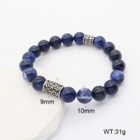 GEB000621aakk-G034  SS 304  Sodalite  Stainless Steel Bracelet  nostock