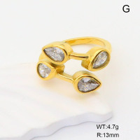 GER001077bhia-066  Zircon,Handmade Polished  Stainless Steel Ring  nostock