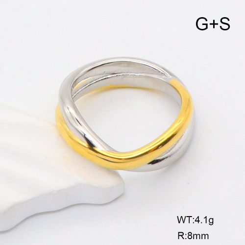 GER001171vhha-066  6-8#  Handmade Polished  Stainless Steel Ring  nostock