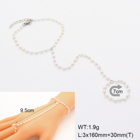 6B2004275vbnb-908  Plastic Imitation Pearls  Stainless Steel Bracelet