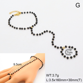 6B2004276bbov-908  Glass Beads  Stainless Steel Bracelet