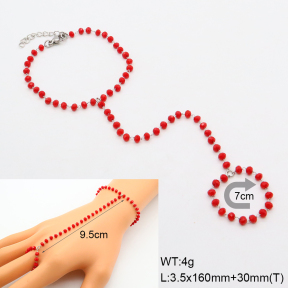 6B2004279vbnb-908  Glass Beads  Stainless Steel Bracelet