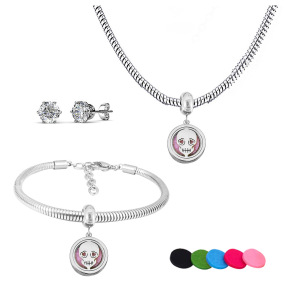 6S0016981ahpv-691  Stainless Steel Set  Necklace Length 45+4cm  Bracelet Length 17+4cm