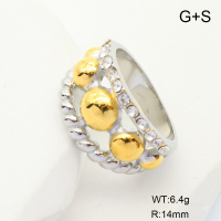 GER001248ahjb-066  6-8#  Czech Stones,Handmade Polished  Stainless Steel Ring  nostock