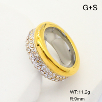 GER001251ahjb-066  6-8#  Czech Stones,Handmade Polished  Stainless Steel Ring  nostock