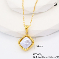 GEN001880bbov-066  Plastic Imitation Pearls,Handmade Polished  Stainless Steel Necklace  nostock