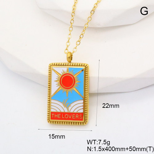 GEN001887abol-066  Enamel,Handmade Polished  Stainless Steel Necklace  nostock