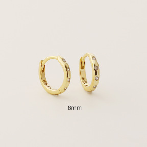 JE7658vhnm-Y05  925 Silver Earrings  WT:0.98g  8mm  YHE0707