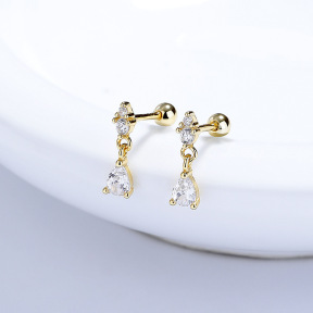 JE7726vhlo-Y06  925 Silver Earrings  WT:0.85g  11.4*3.5mm  A-86-12