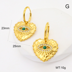 GEE002521bhia-066  Czech Stones & Synthetic Malachite ,Handmade Polished  Stainless Steel Earrings