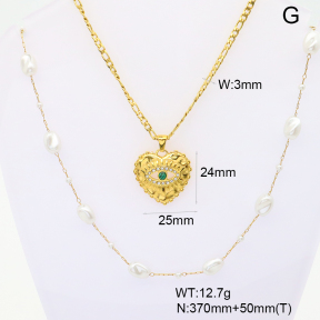 GEN001964vhml-066  Resin Imitation Pearls & Czech Stones & Synthetic Malachite ,Handmade Polished  Stainless Steel Necklace