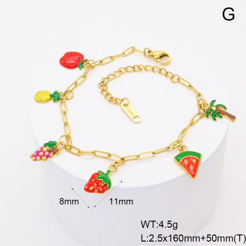 GEB000768vhmv-066  Enamel,Handmade Polished  Stainless Steel Bracelet  BC25040129B