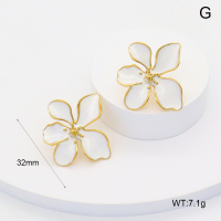 GEE002551bhia-066  316 Pin Enamel,Handmade Polished  Stainless Steel Earrings  BC25010020E-WE