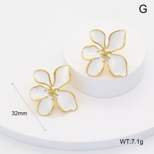 GEE002551bhia-066  316 Pin Enamel,Handmade Polished  Stainless Steel Earrings  BC25010020E-WE