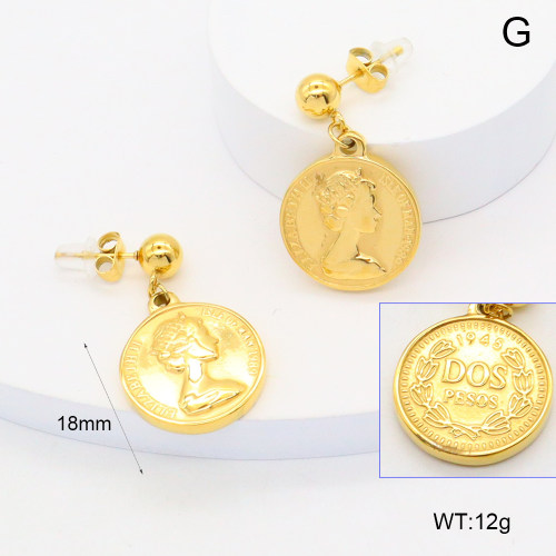 GEE002552bhva-066  316 Pin Handmade Polished  Stainless Steel Earrings  BC25040138E-1