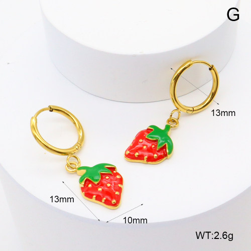 GEE002555bhva-066  316 Pin Enamel,Handmade Polished  Stainless Steel Earrings  BC25040129-3E
