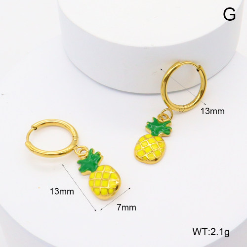 GEE002556bhva-066  316 Pin Enamel,Handmade Polished  Stainless Steel Earrings  BC25040129-4E