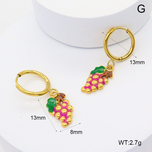 GEE002557bhva-066  316 Pin Enamel,Handmade Polished  Stainless Steel Earrings  BC25040129-5E